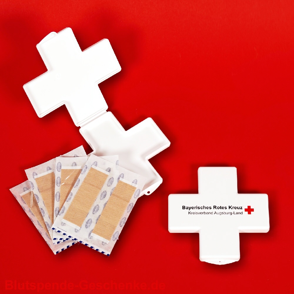 Blutspendegeschenk Kreuz-Pflasterbox