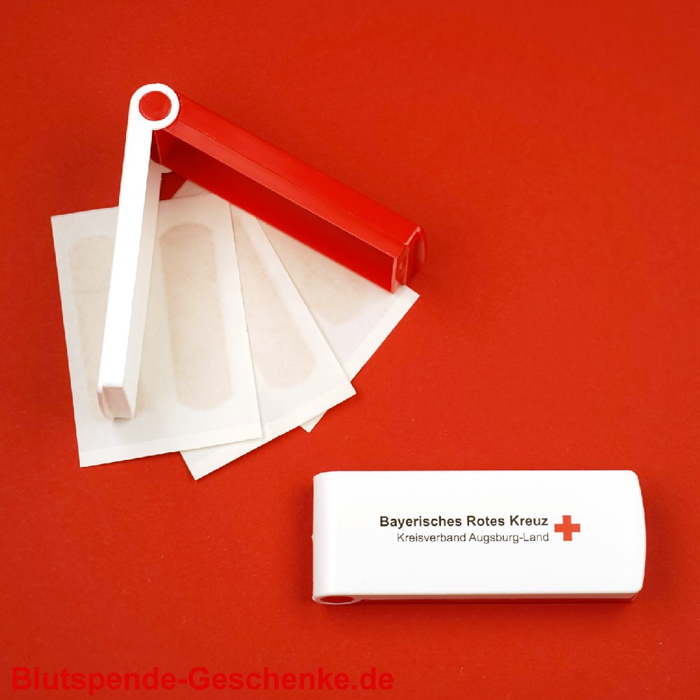 Blutspendegeschenk Pflasterbox rot-weiss