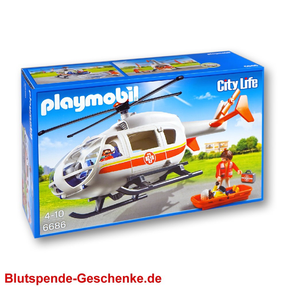 Blutspendegeschenk Playmobil Rettungs-Helikopter