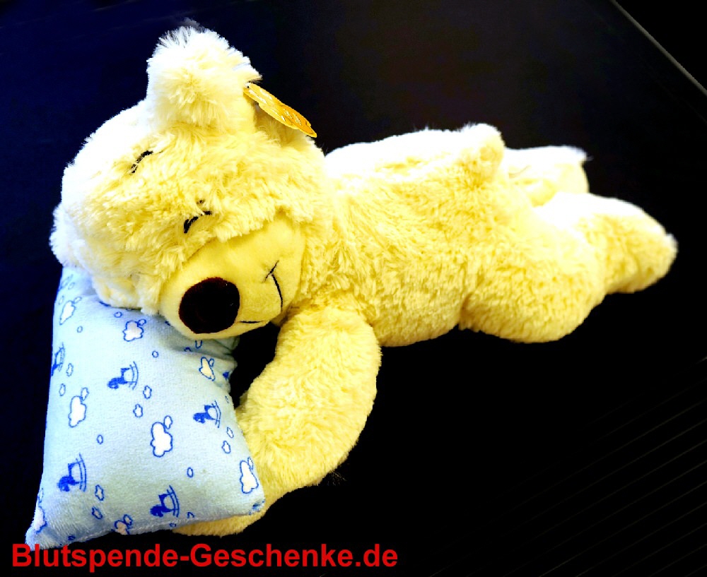 Blutspendegeschenk Pl&uuml;schb&auml;r liegend