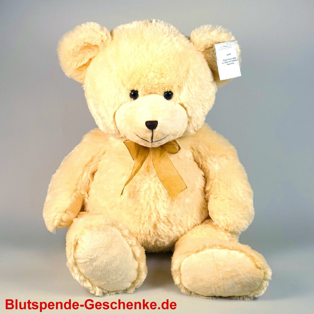 Blutspendegeschenk Pl&uuml;schb&auml;r mit Schleife 70 cm