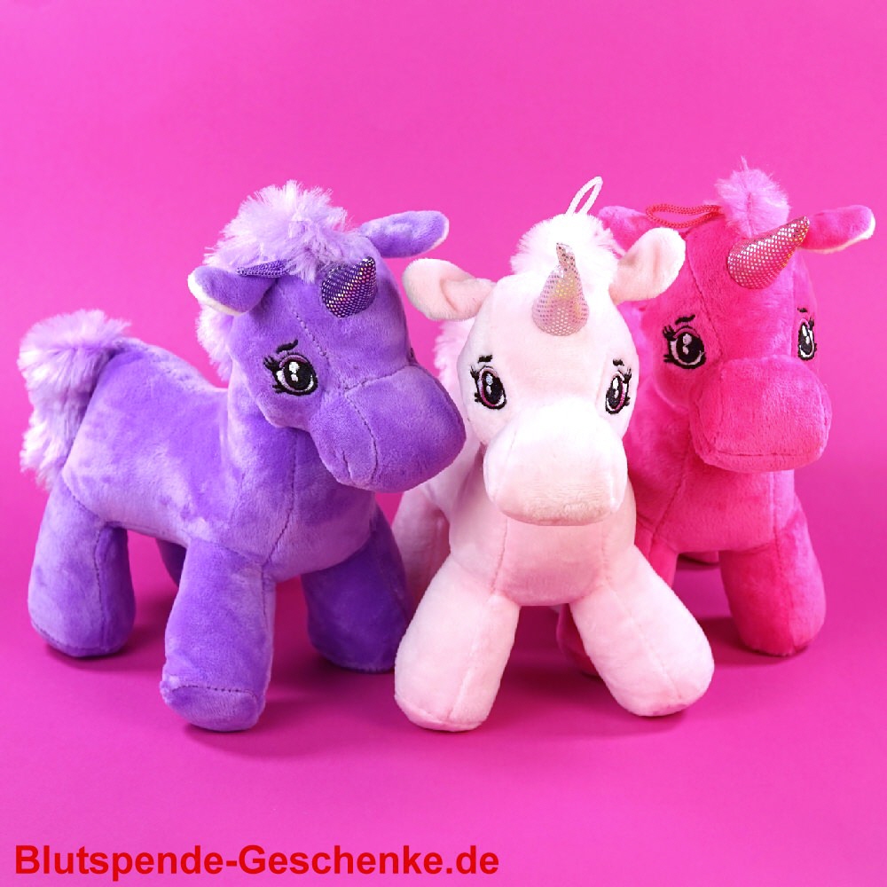 Blutspendegeschenk Pl&uuml;sch-Einhorn