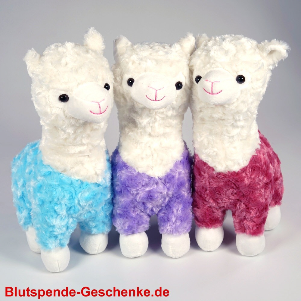 Blutspendegeschenk Pl&uuml;sch-Lamas