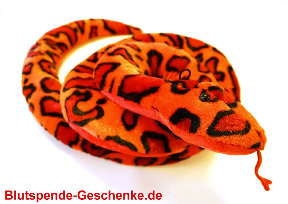 Blutspendegeschenk Schlange aus Pl&uuml;sch 182 cm