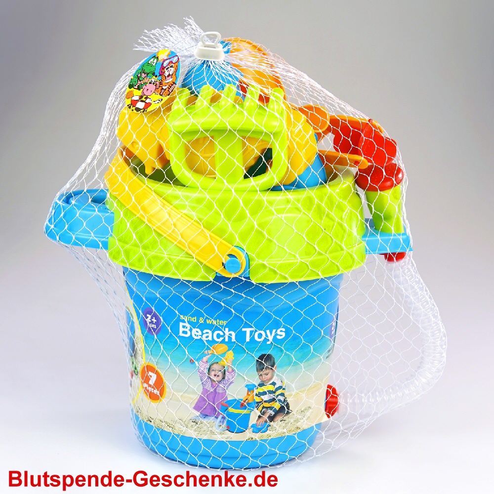 Blutspendegeschenk Sandspielzeug-Eimer
