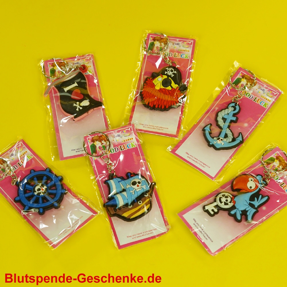 Blutspendegeschenk Schl&uuml;sselanh&auml;nger Piratenmotive