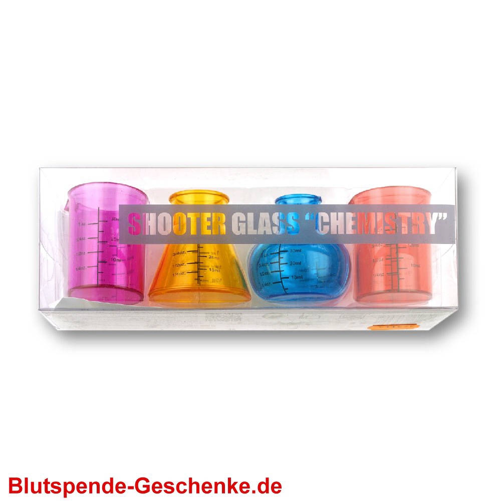 Blutspendegeschenk Schnapsgläser Chemie