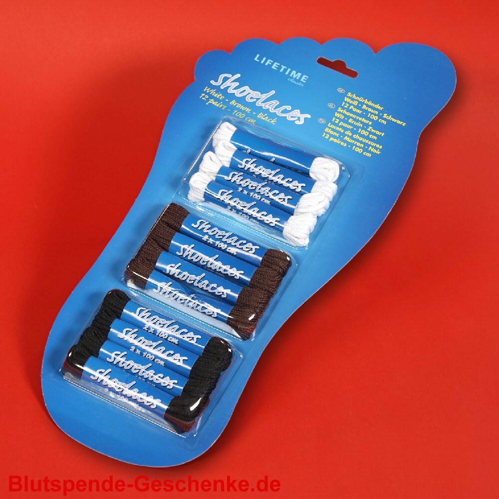 Blutspendegeschenk Schn&uuml;rsenkel-Set