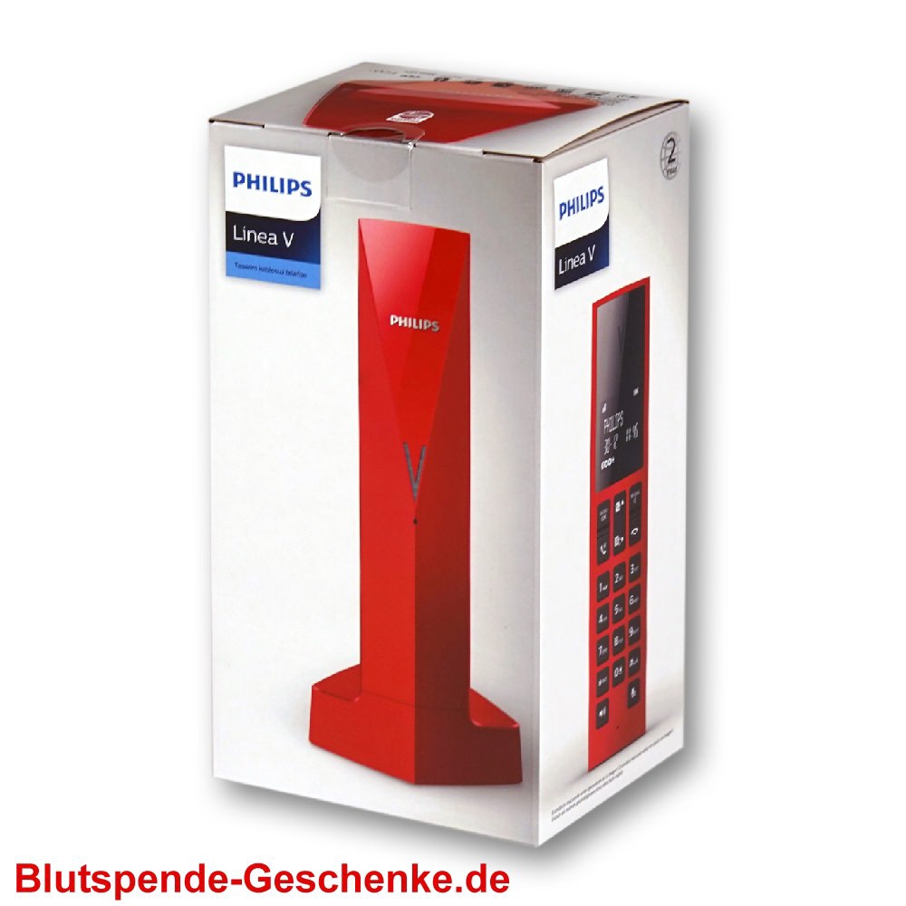 Blutspendegeschenk rotes Schnurlos-Telefon
