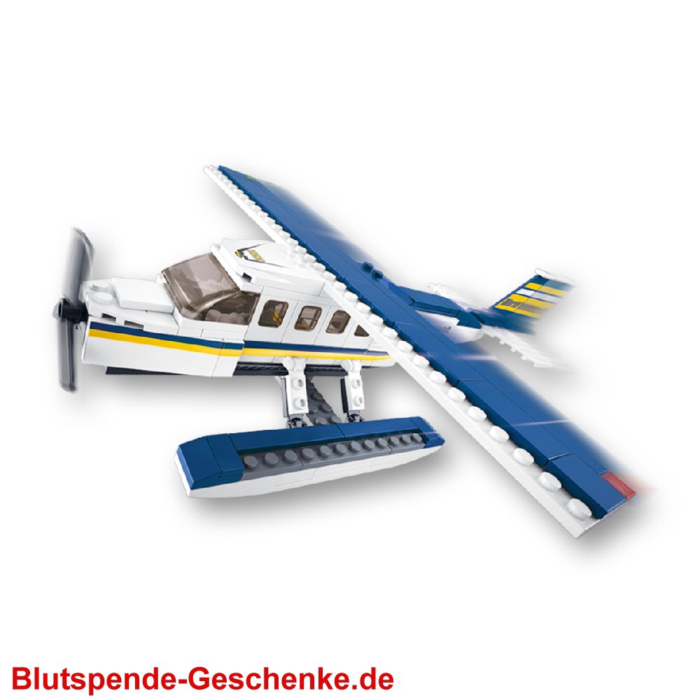 Blutspendegeschenk Klemmbaustein-Flugzeug