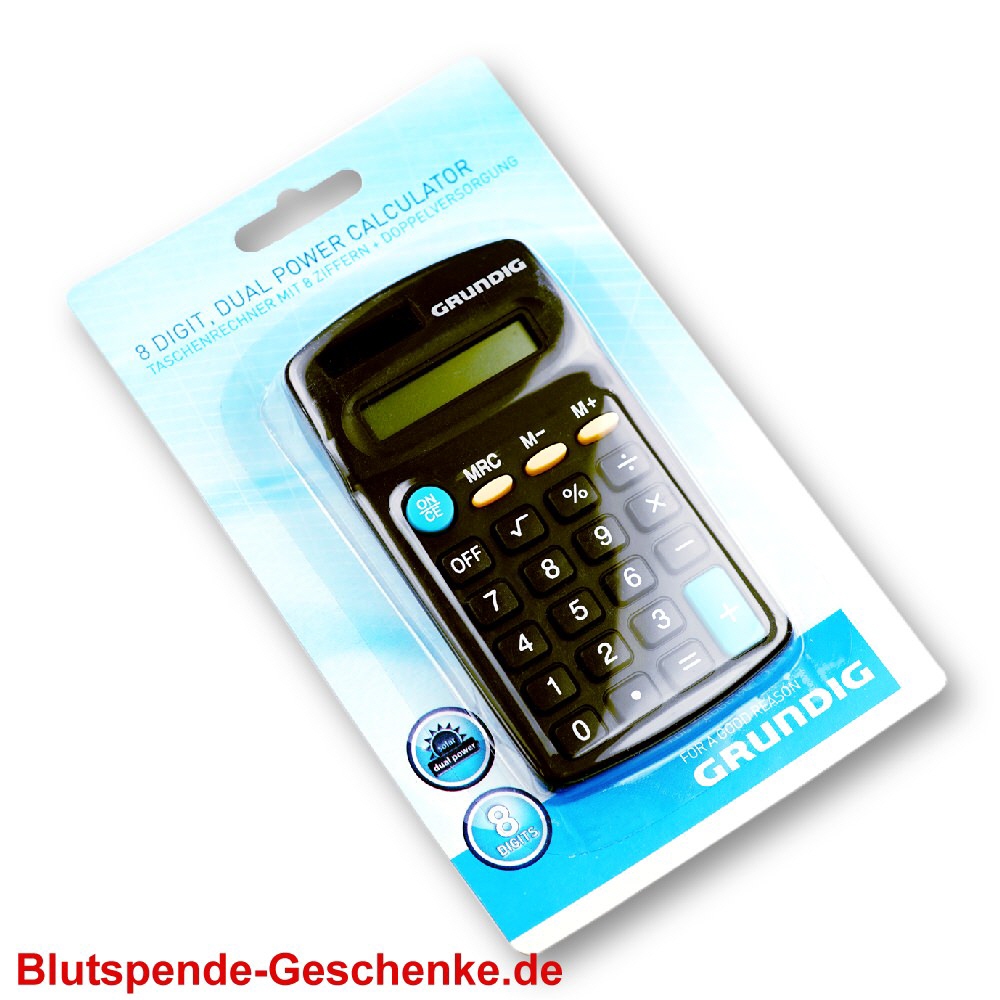 Blutspendegeschenk Taschenrechner Solar