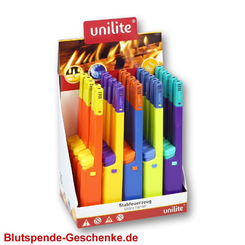 Blutspendegeschenk Buntes Stabfeuerzeug