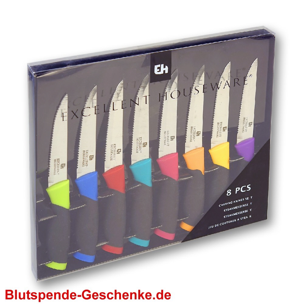 Blutspendegeschenk Steakmesserset 8teilig