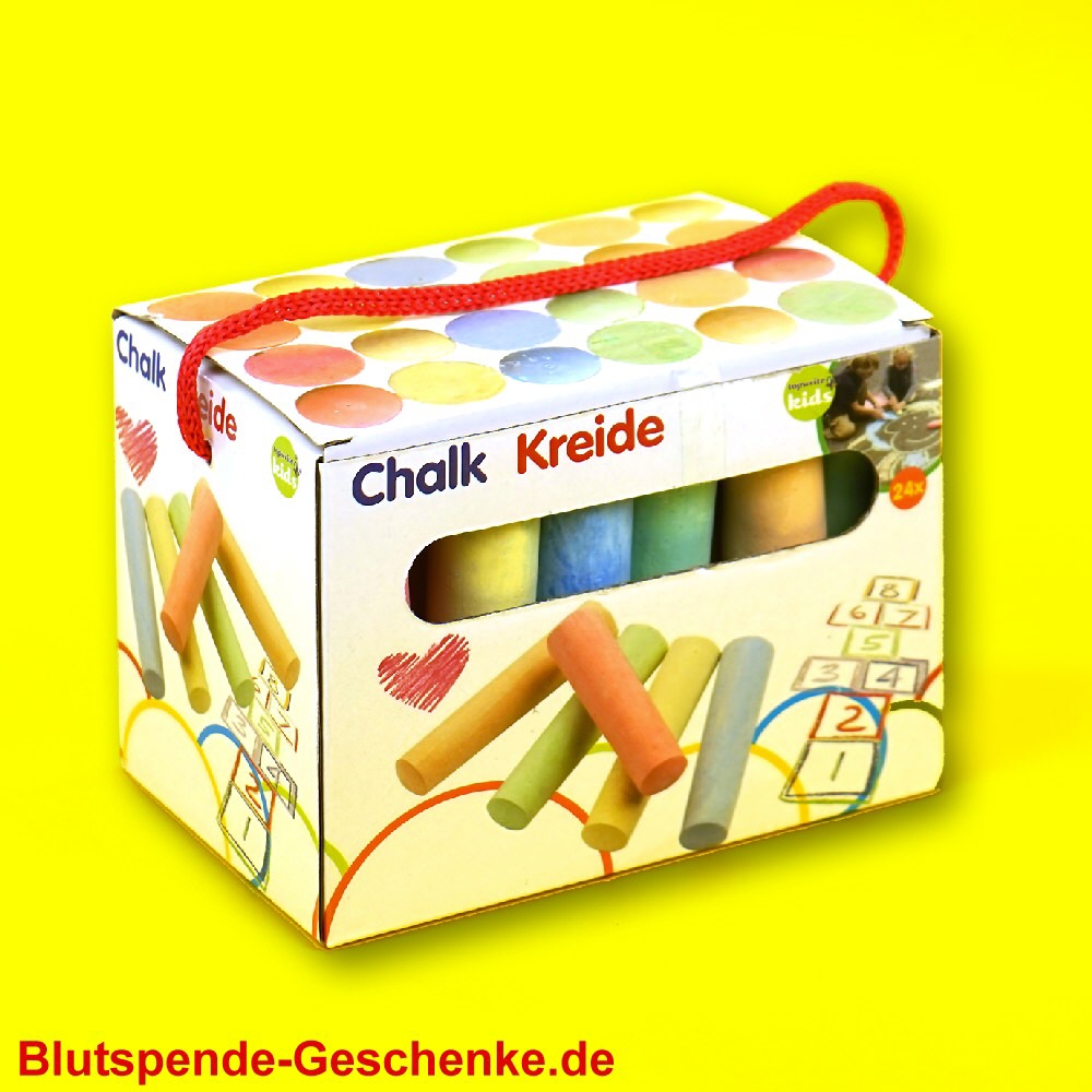 Blutspendegeschenk Strassenkreide 24er Pack