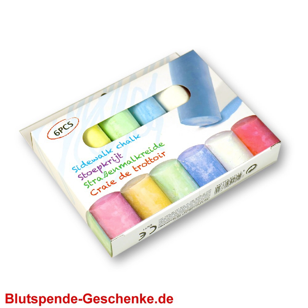 Blutspendegeschenk P&auml;ckchen Strassenkreide