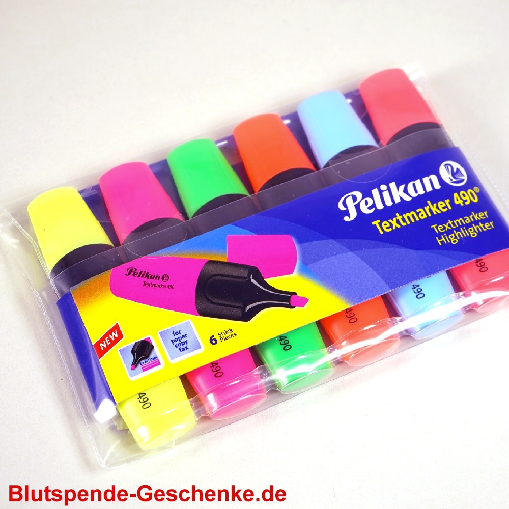Blutspendegeschenk Set Bunte Textmarker