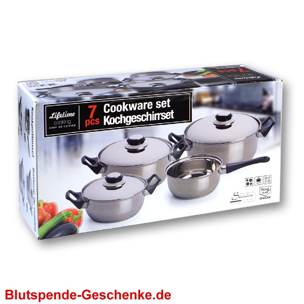 Blutspendegeschenk 7-teiliges Topf-Set