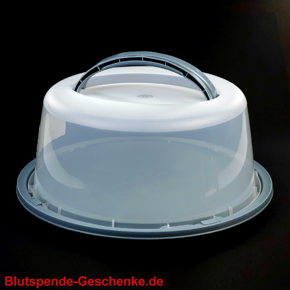 Blutspendegeschenk Tortenbeh&auml;lter mit Griff