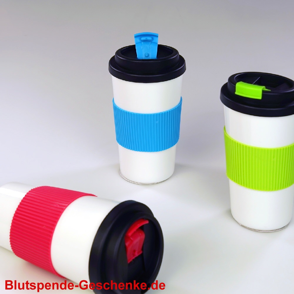 Blutspendegeschenk Trinkbecher mit Clipverschluss