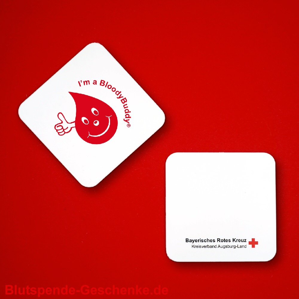 Blutspendegeschenk Untersetzer mit Logo