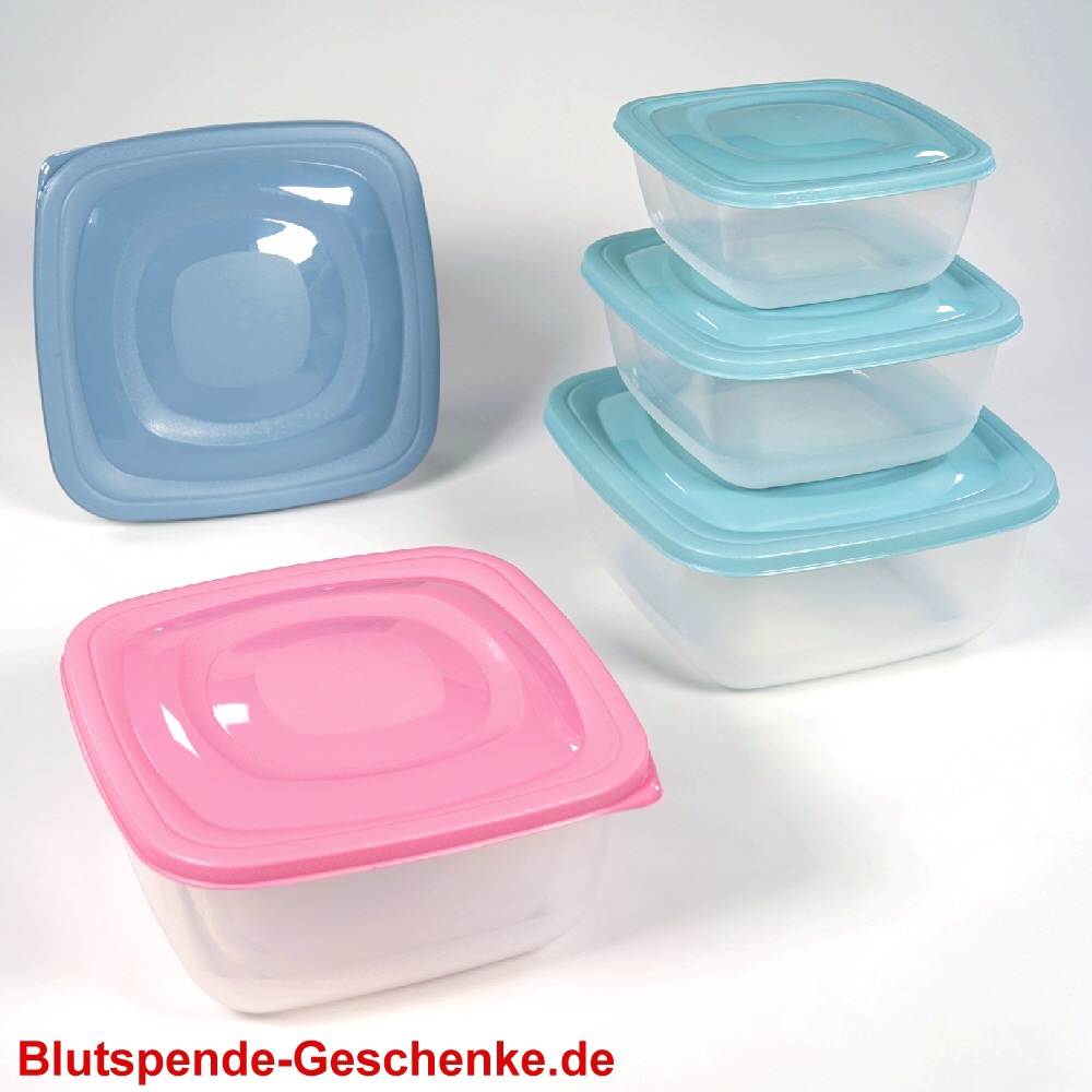 Blutspendegeschenk quadratisches 3er-Dosenset