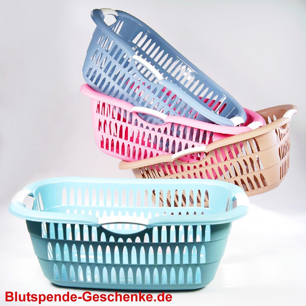 Blutspendegeschenk W&auml;schekorb pastellfarben