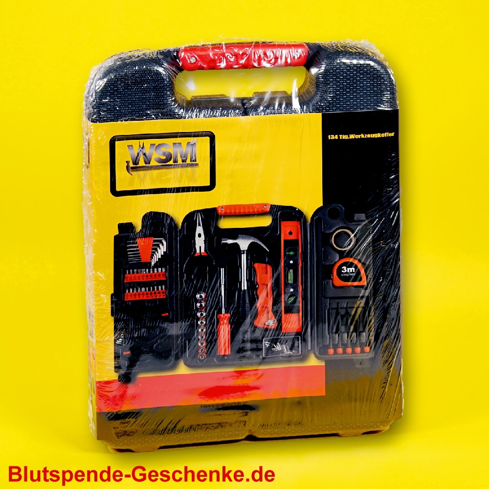 Blutspendegeschenk Werkzeugkoffer 134-teilig