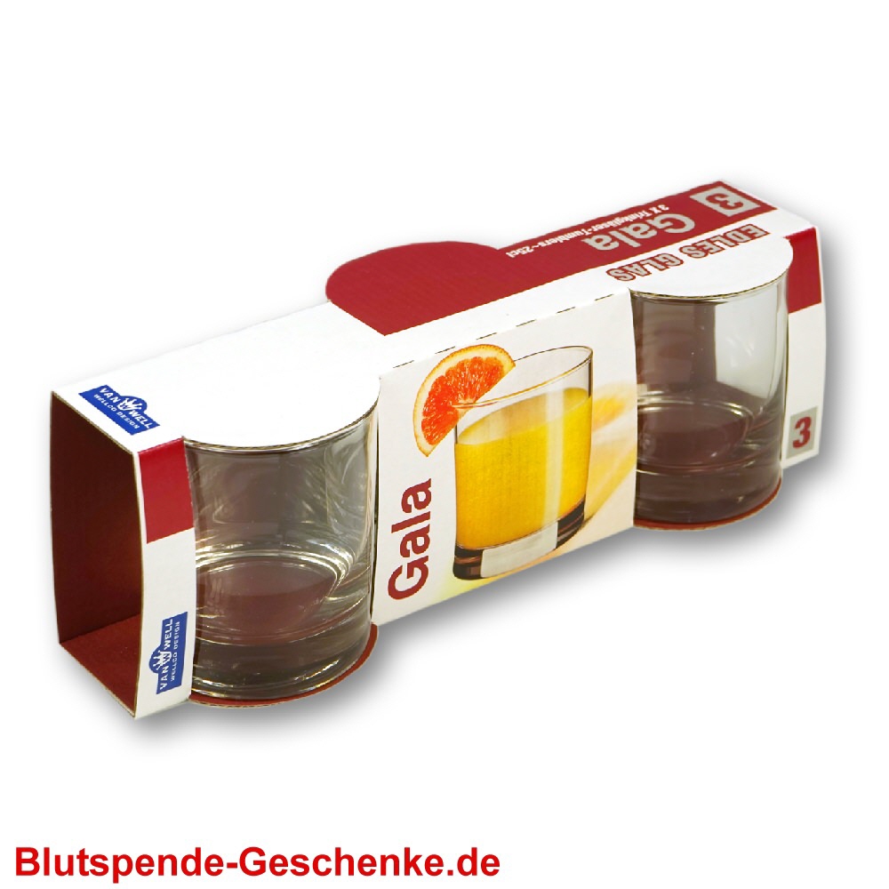 Blutspendegeschenk Whiskygl&auml;ser 3er-Set