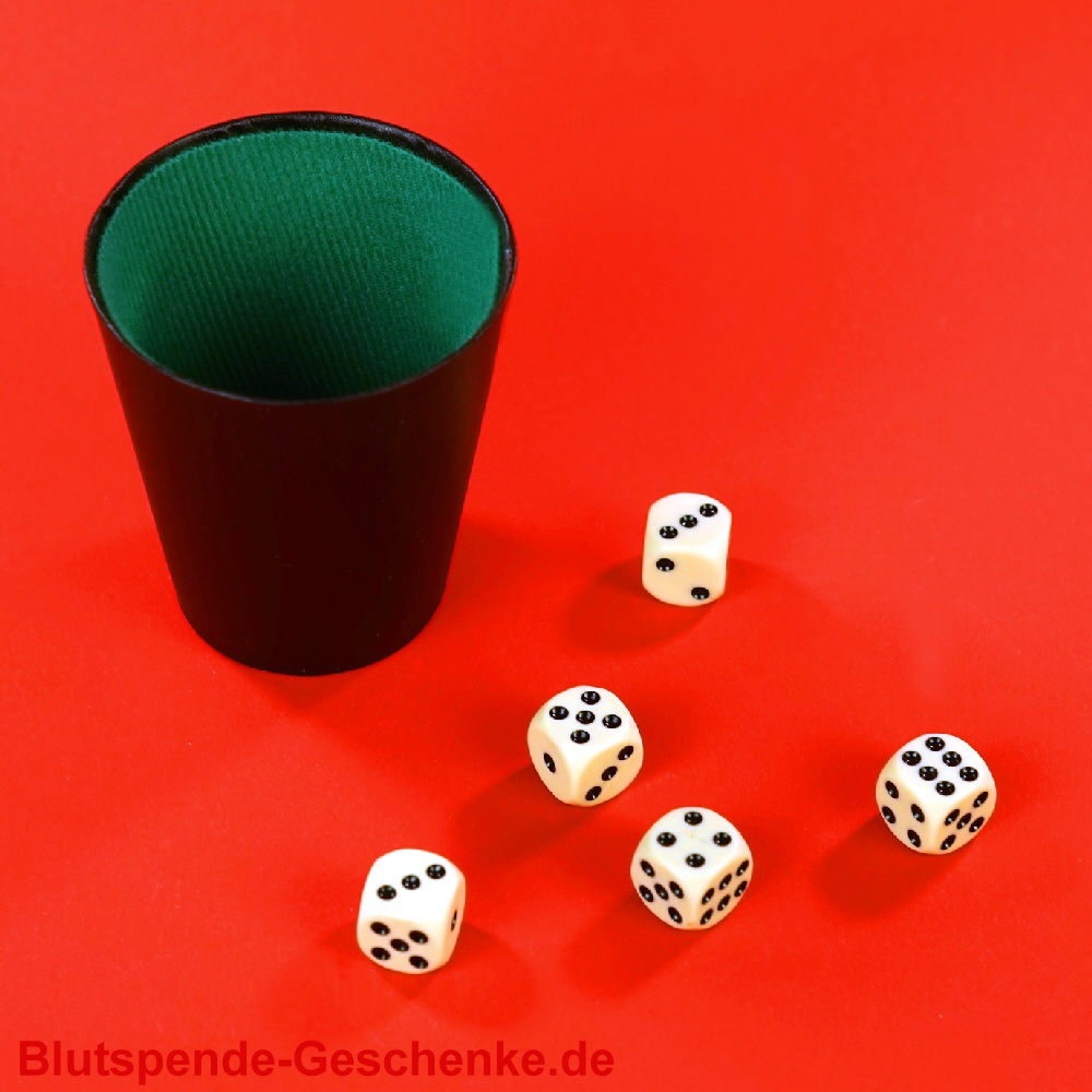 Blutspendegeschenk W&uuml;rfelbecher