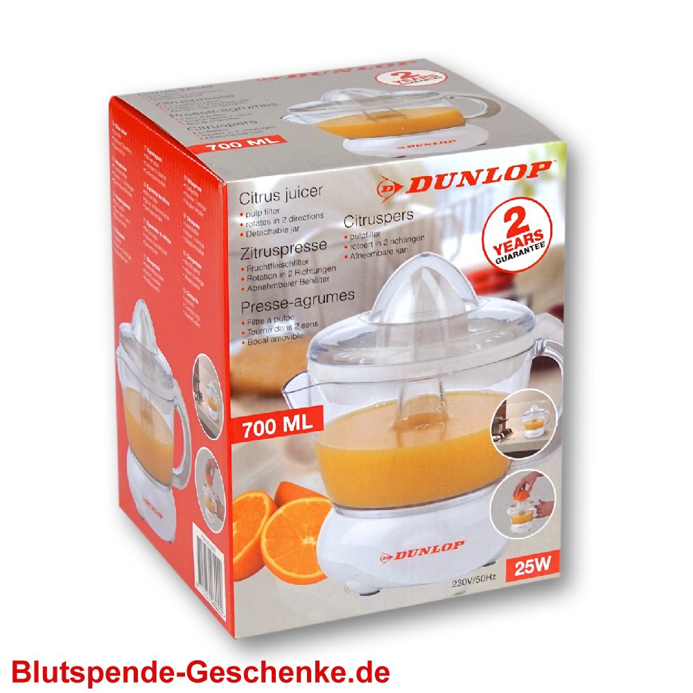 Blutspendegeschenk Elektro-Zitruspresse